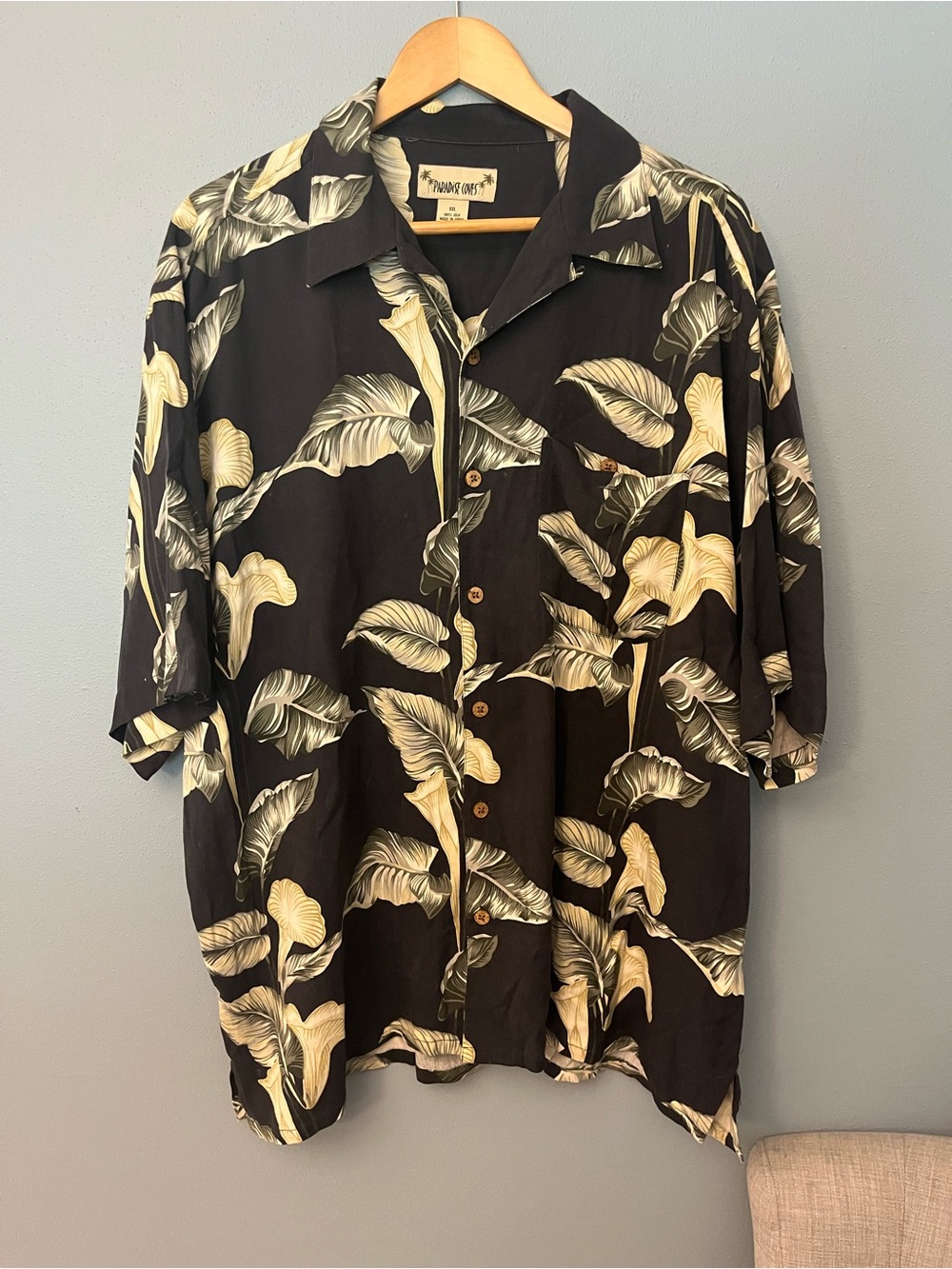 Vintage Paradise Coves Silk Hawaiian Shirt